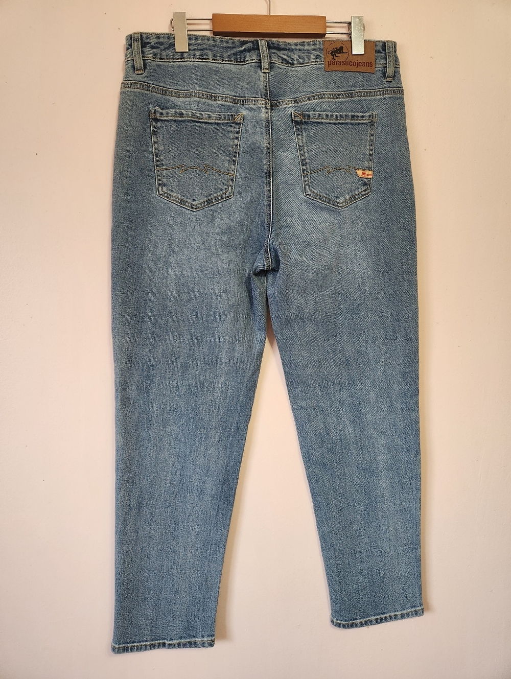 Parasuco Alexa Mom Jeans High Rise Tapered Leg Size 12 Blue Denim 90s Retro Vibe - Picture 4 of 6